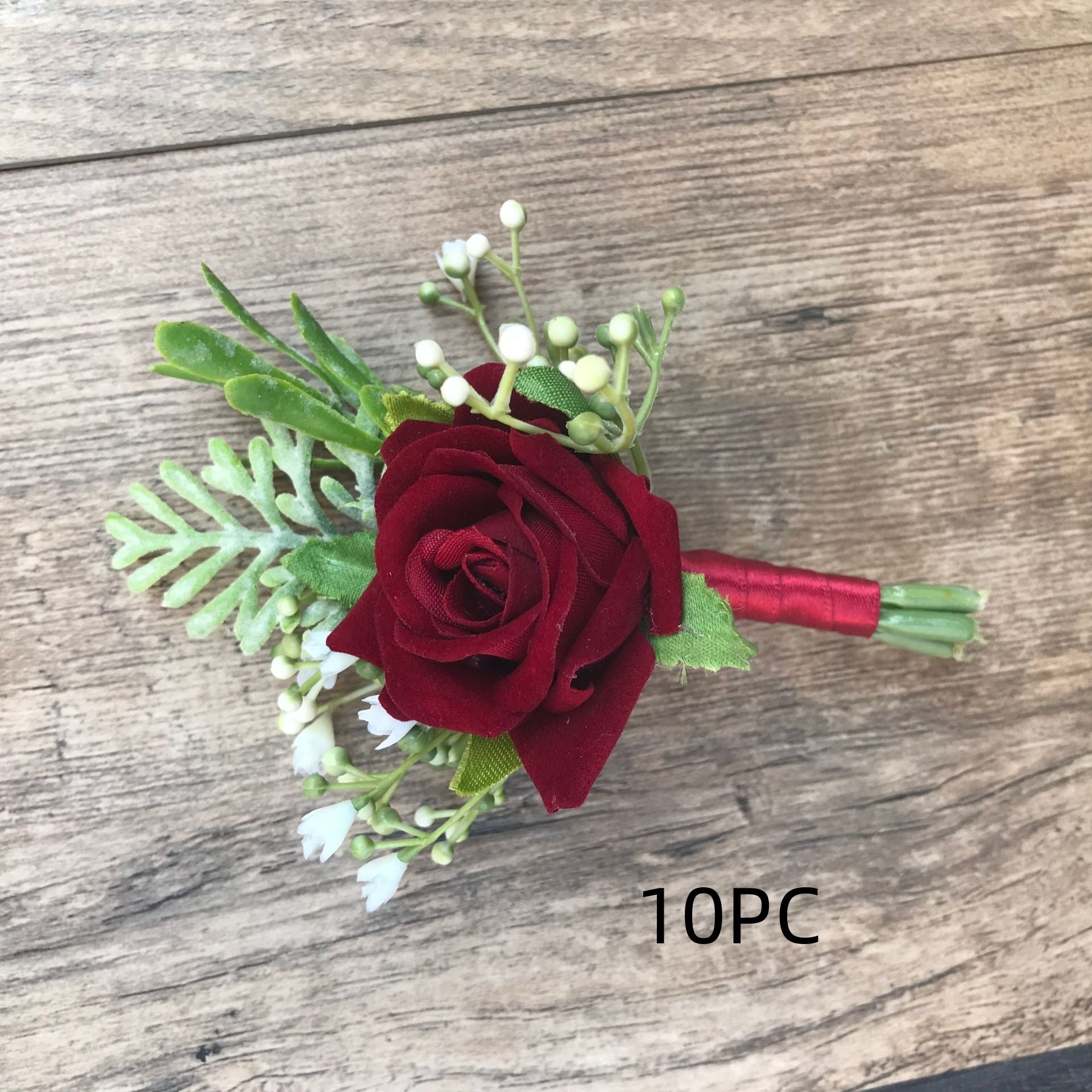 Koreanischer Stoff Braut und Bräutigam Korsage Rose Kleine Knospen Seidenblume vor der Heirat