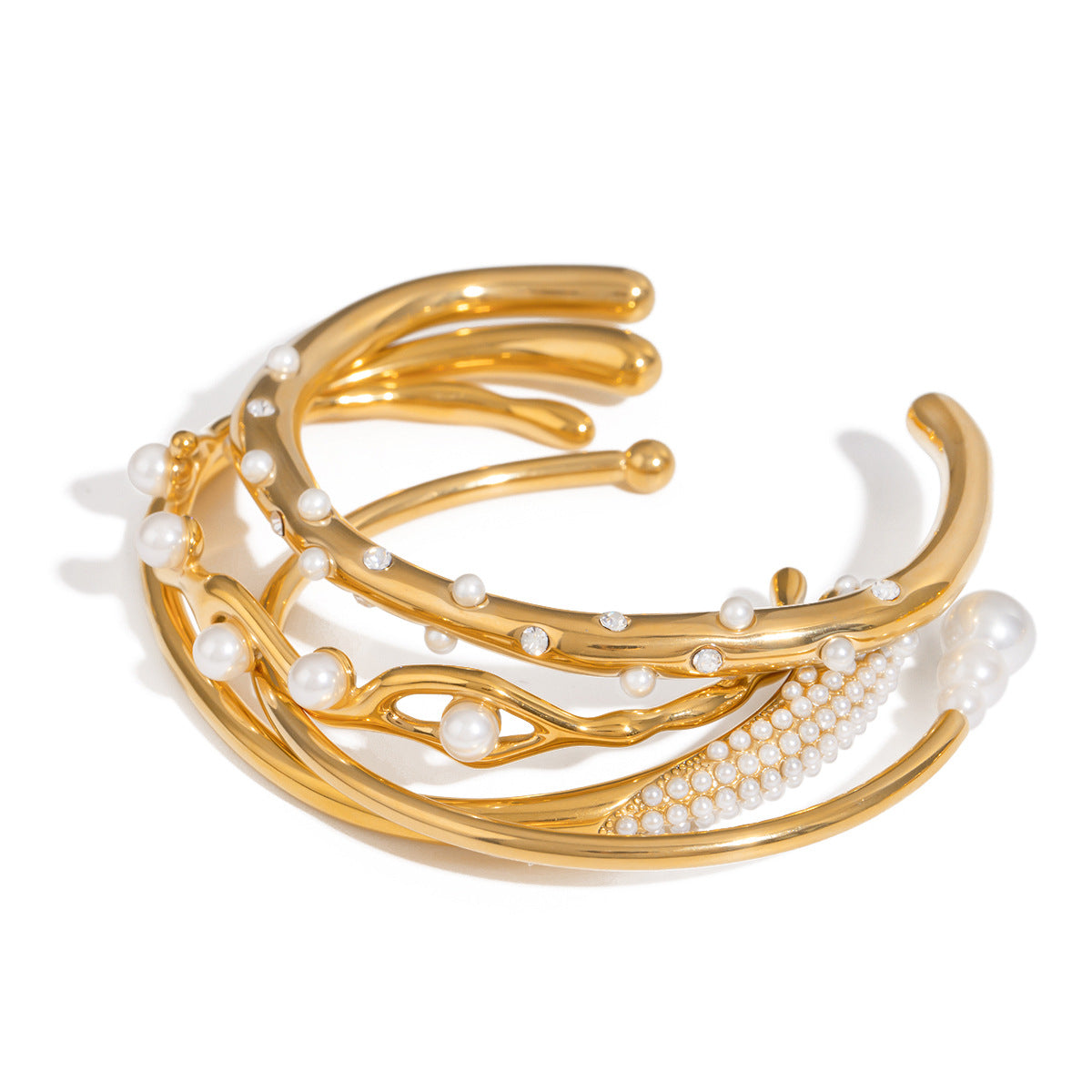 Stainless Steel Pearl Bracelet Opening Does Not Fade