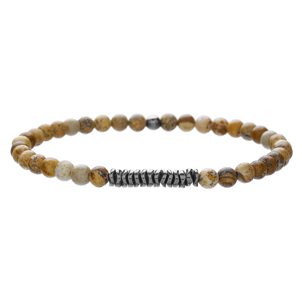 Simple Turquoise Wooden Bead Bracelet