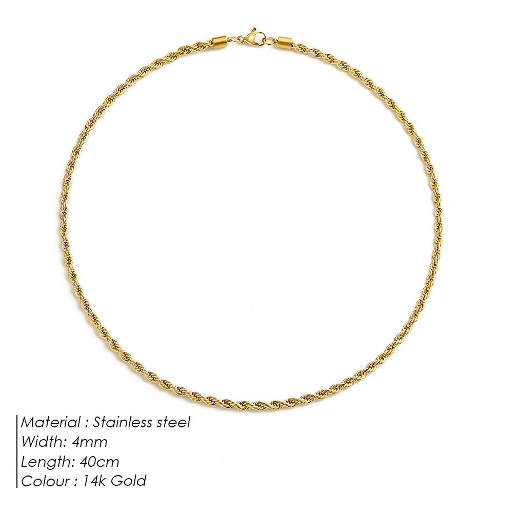 Collar de oro con cadena de cuerda Bianca
