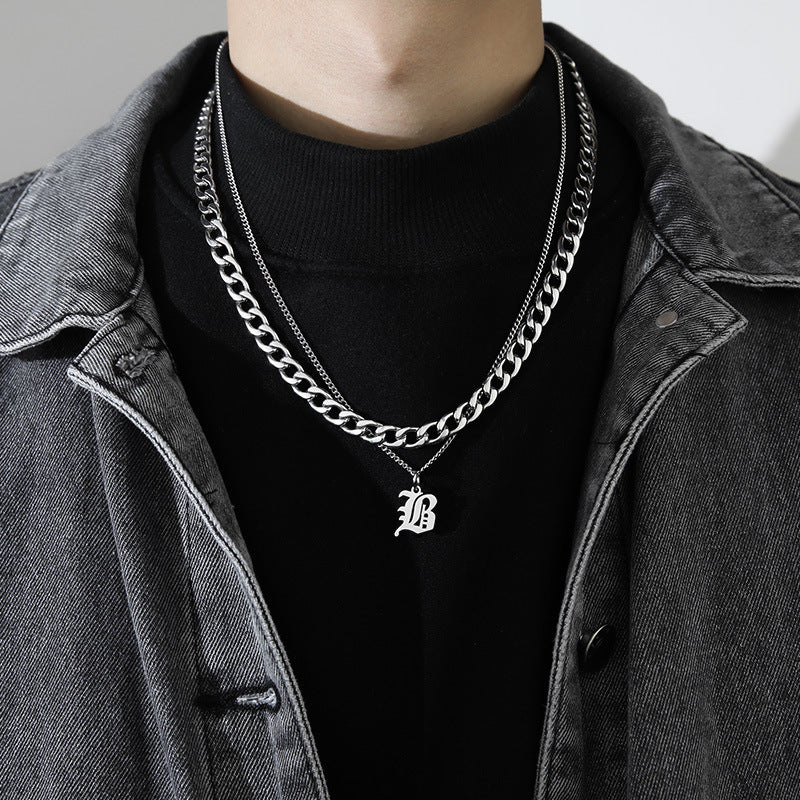 Ins Style Letter Necklace Titanium Steel