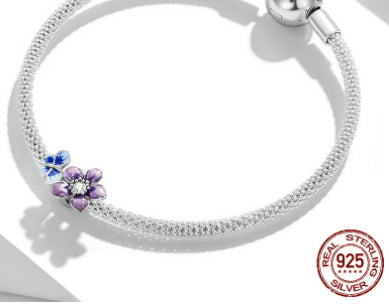 Pulsera de plata de ley S925 con cuentas, chapada en oro blanco, cuentas de colores