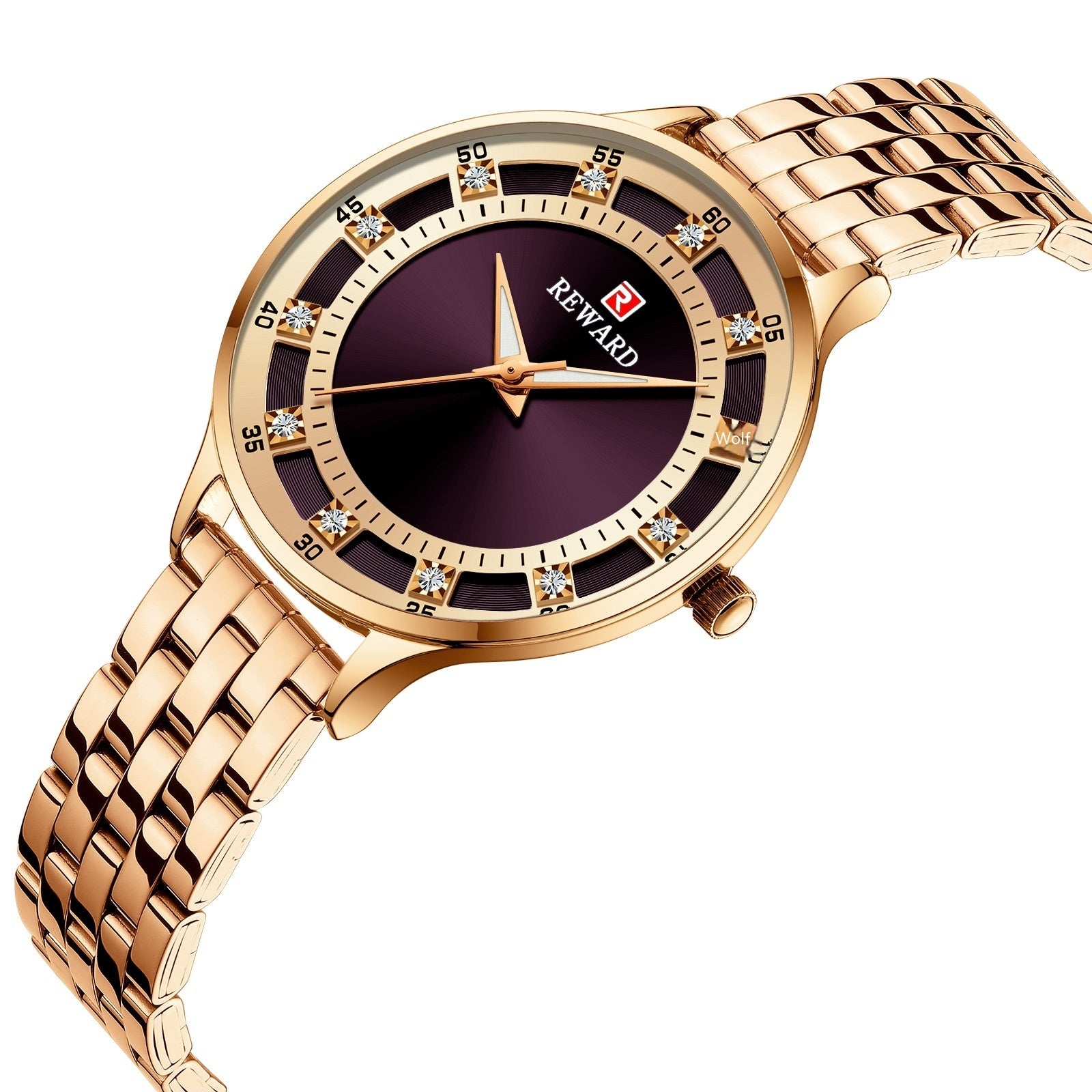 Reloj de Cuarzo de Moda con Correa de Acero, Diamantes, para Mujer, Resistente al Agua