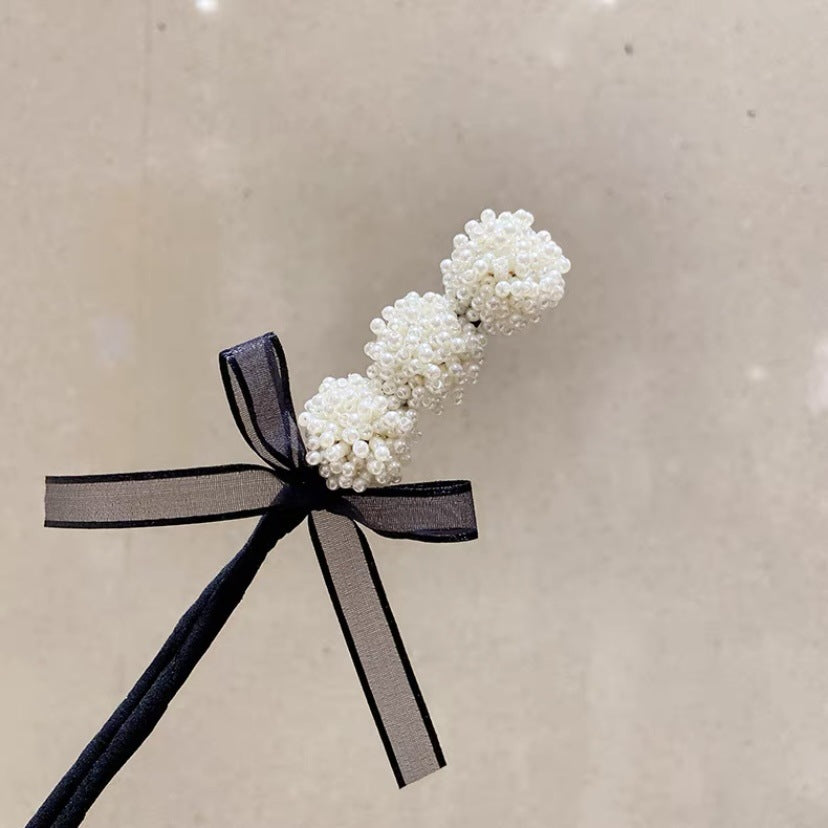 Conjunto de pelo de cristal con perlas y flores de Xiaoxiangfeng