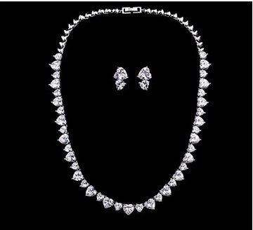 Kopfbedeckung Set Zweiteiliges Zubehör Halskette Ohrringe Zirkonia Schmuck