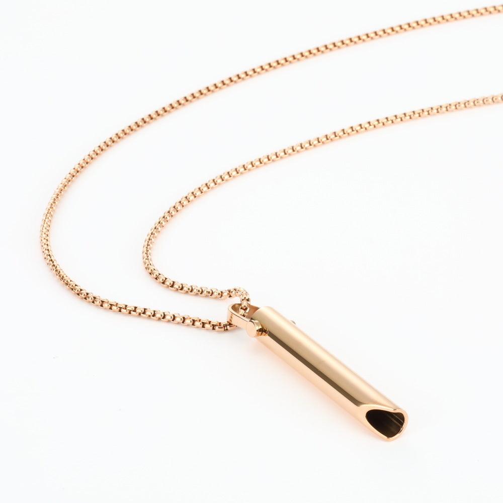 Collar colgante de tubo circular regulador de la respiración con caja de embalaje