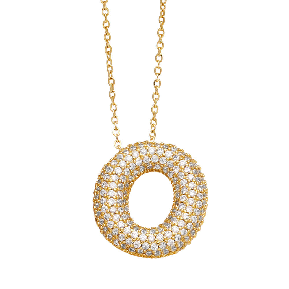 Collar con 26 letras inglesas para mujer con circonitas incrustadas