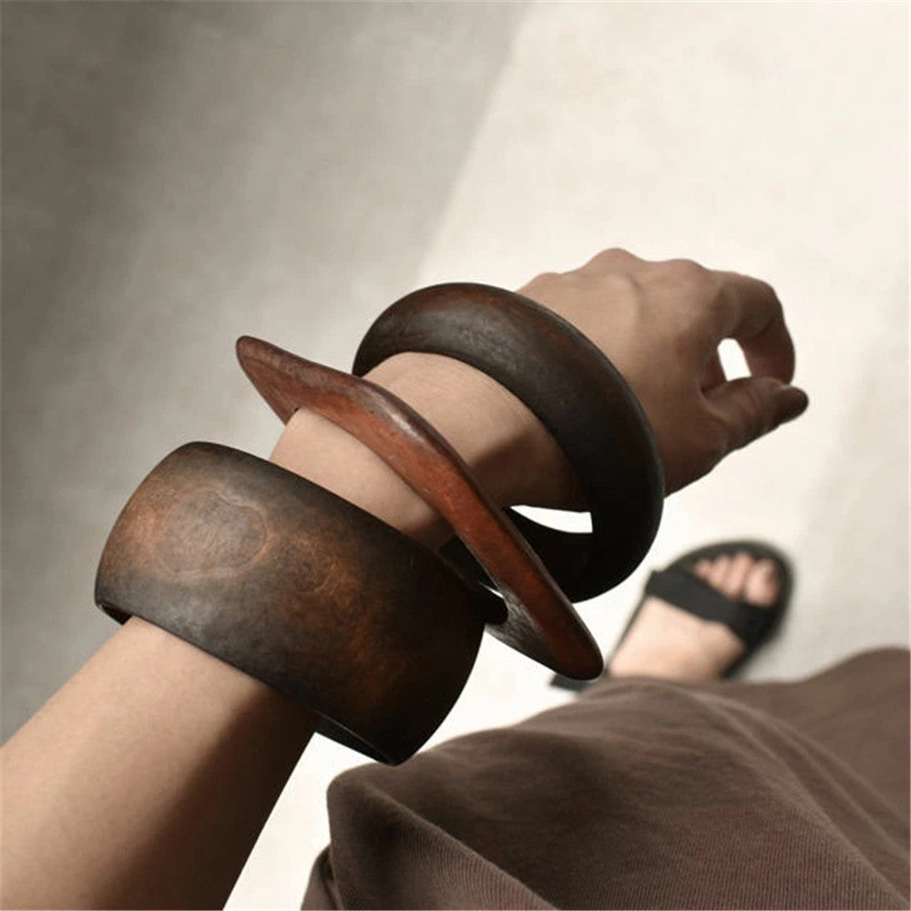 Pulsera Cuadrada de Madera Nueva Estilo Retro Artístico