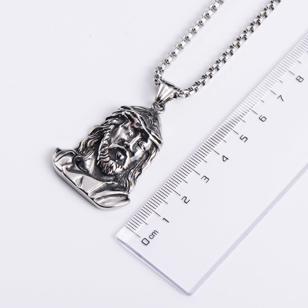Titaniumstahl Schmuck Religiöser Christlicher Jesus Edelstahl Anhänger
