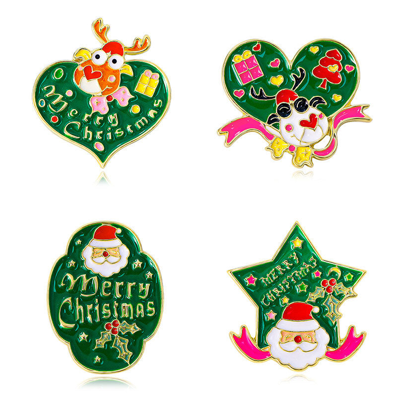 Broche de Navidad de dibujos animados para hombres y mujeres