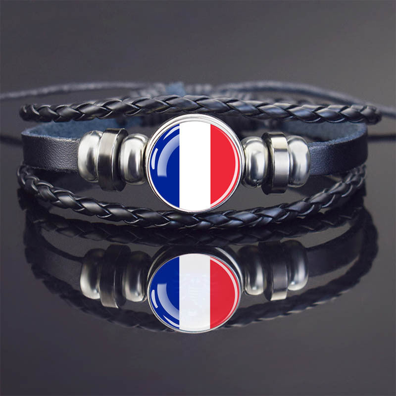 World Flag Bracelet Woven Twisted