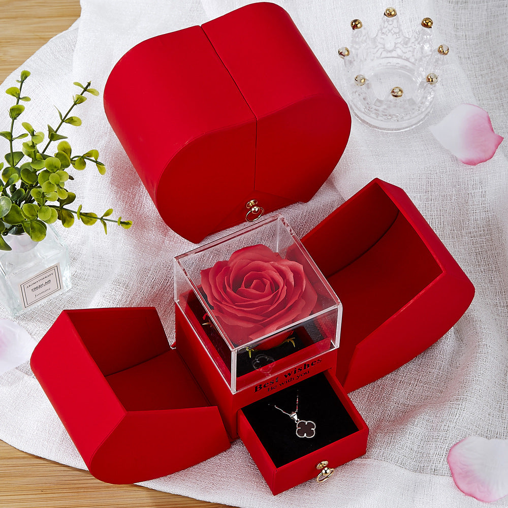 Apfelrose Schmuckschatulle Halskette Ring Ornament Für Freunde Weihnachten Valentinstag