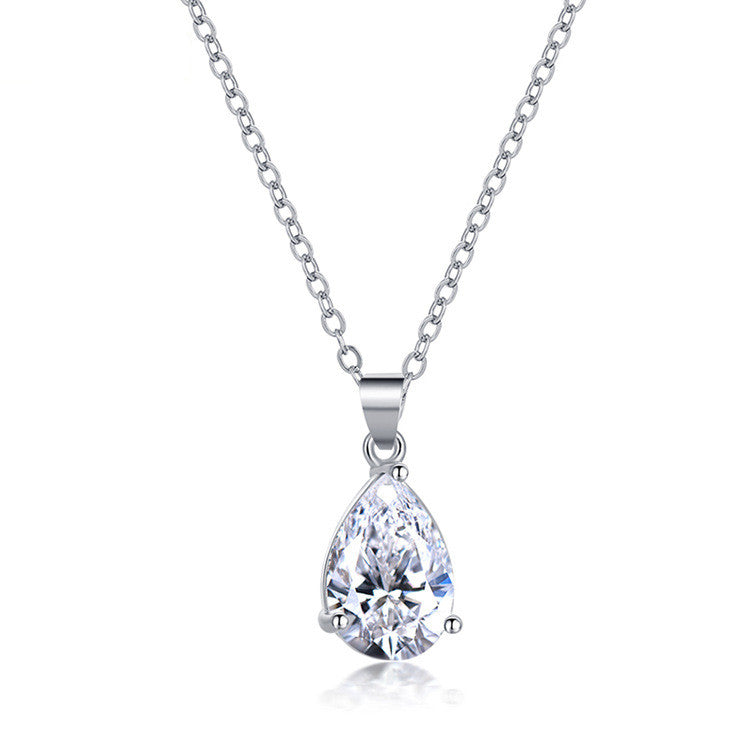 Direktvertrieb Zirkon Ohrringe Halskette Set Ohrhänger 925 Ohrhaken Ohrschmuck Schlüsselbeinkette Großhandel Geschenke