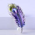 Broche de plumas con gota de aceite verde malaquita para ropa