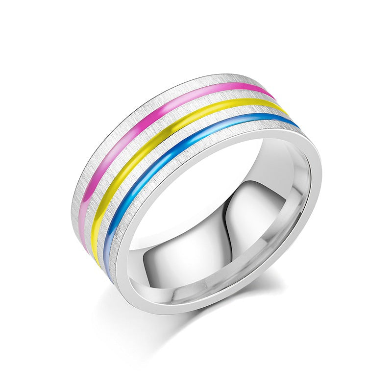 Titanstahlring Regenbogen Öltropfen