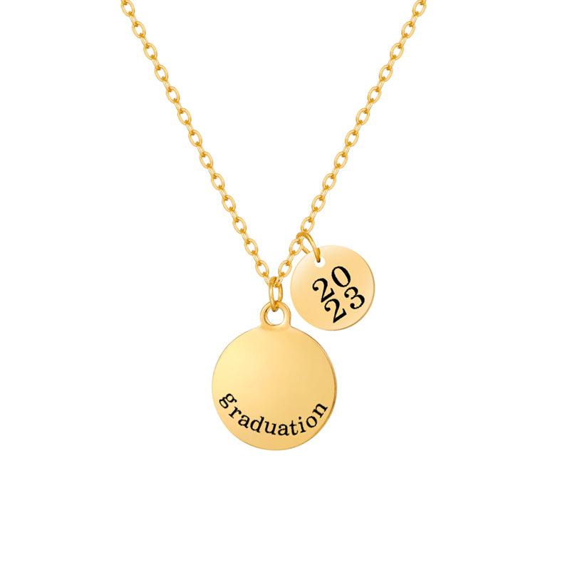 2023 Round Graduation Pendant Necklace Red Crystal Graduation Heart Necklaces