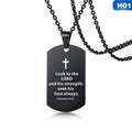 Herren Halskette Rundhals Edelstahl Bibel Halskette Jungen Geschenk