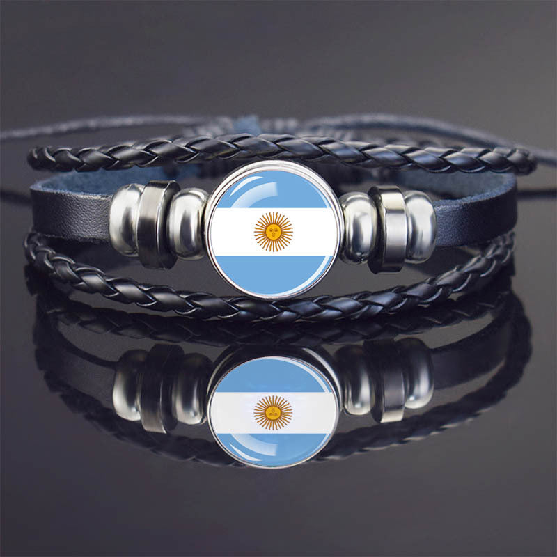 World Flag Bracelet Woven Twisted