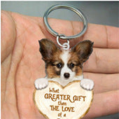 Llavero acrílico con diseño de perro enamorado