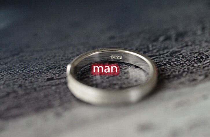 925er Silber Ring Pfeil Gebürsteter Partnerring