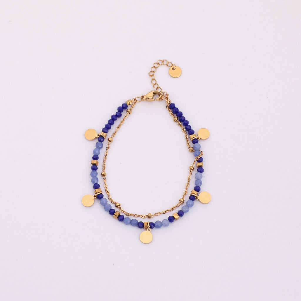 Französisches, handgefertigtes, exquisites kleines Armband mit runden Scheiben