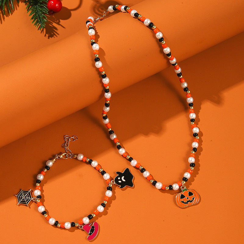 Halloween Geist Kürbis Halskette Horror Armband Halskette Schmuck
