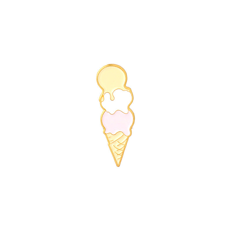 Broche de metal con diseño de leche, pizza, café, comida y juguetes, muy solicitado