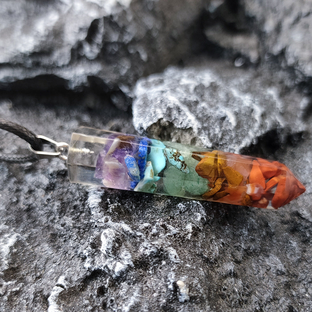 Mehrfarbiger Regenbogen Kristall Hexagramm Anhänger