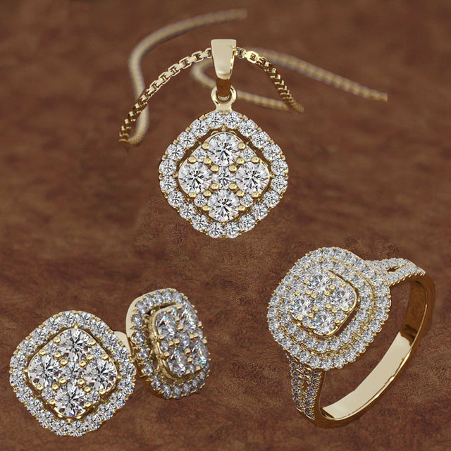 Herzen Pfeile Ohrringe Halskette Ring