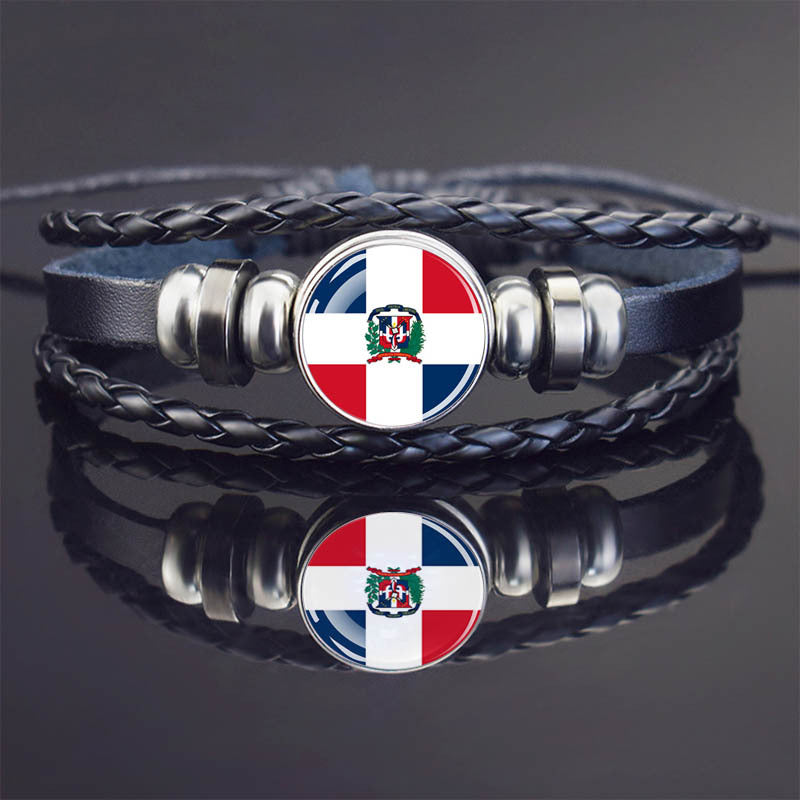 World Flag Bracelet Woven Twisted