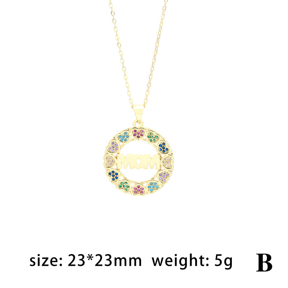 MAMA Muttertag Halskette Geschenk Mode Liebe Mikro Strass