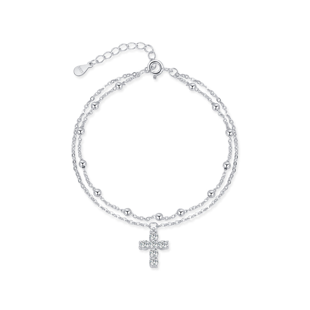 Damen-Doppelschicht-Kreuz-Kopfloses Armband