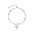 Damen-Doppelschicht-Kreuz-Kopfloses Armband