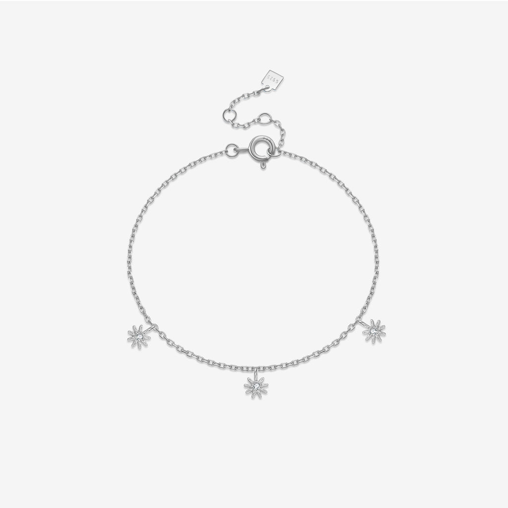 Silver Flower Bracelet For Women
