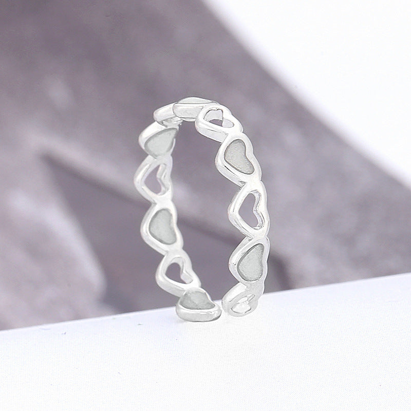 Anillo Corazón Luminoso Ajustable que Brilla en la Oscuridad