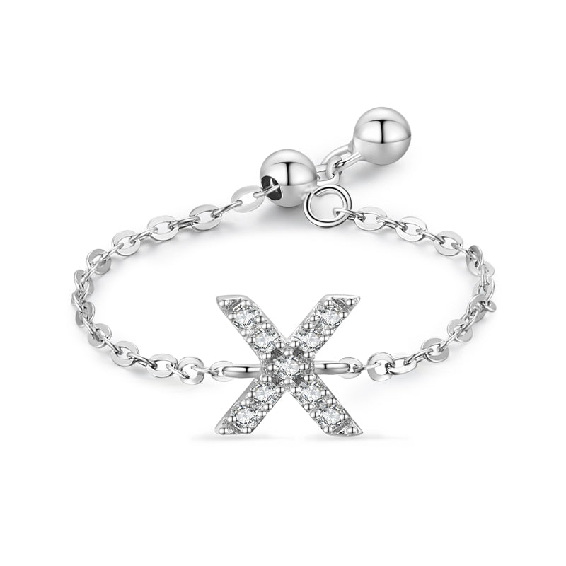 Brief-Kettenring Damen Mode Nische Design Liebe Dünner Ring Schmuck