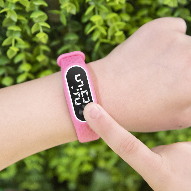 Reloj LED de silicona para niños con luz roja y blanca