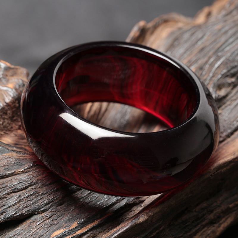 Pulsera de Ámbar Sangre Báltico Ancha y Gruesa