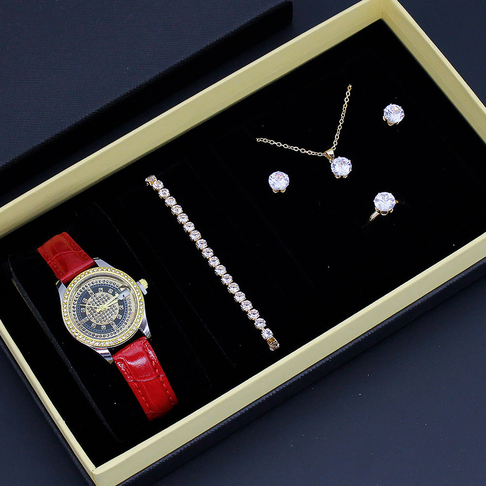 Neue Damenuhr Gut aussehendes grenzüberschreitendes Valentinstags-Uhrenschmuck-Set mit Dekoration