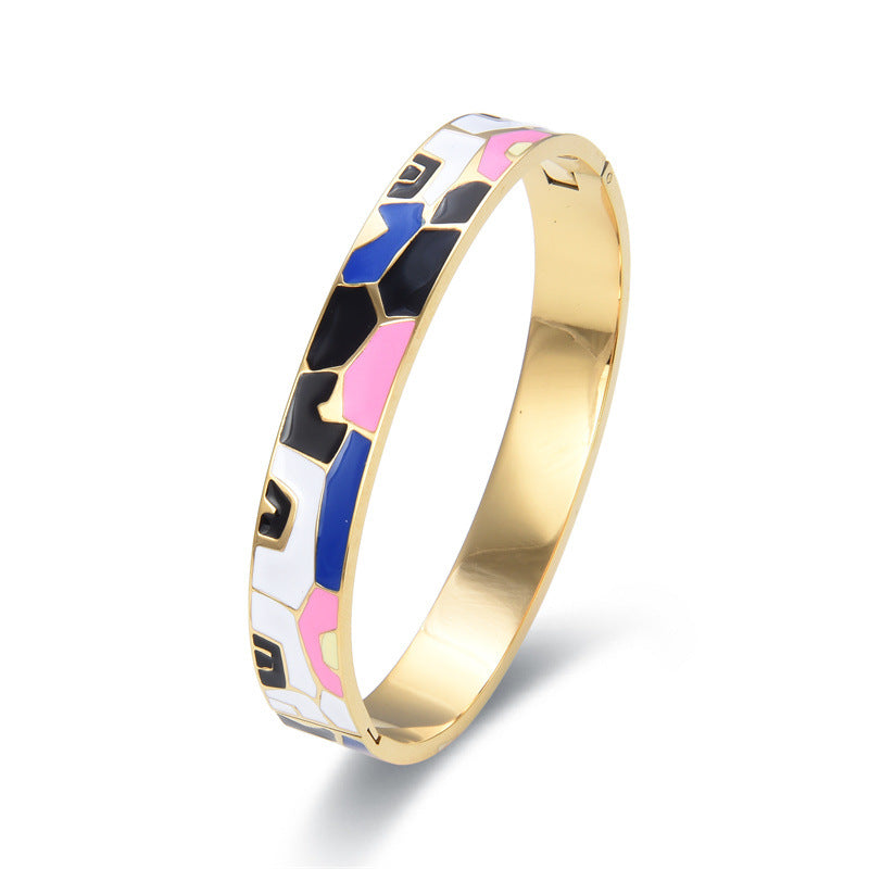 Stainless Steel And Enamel Bracelet
