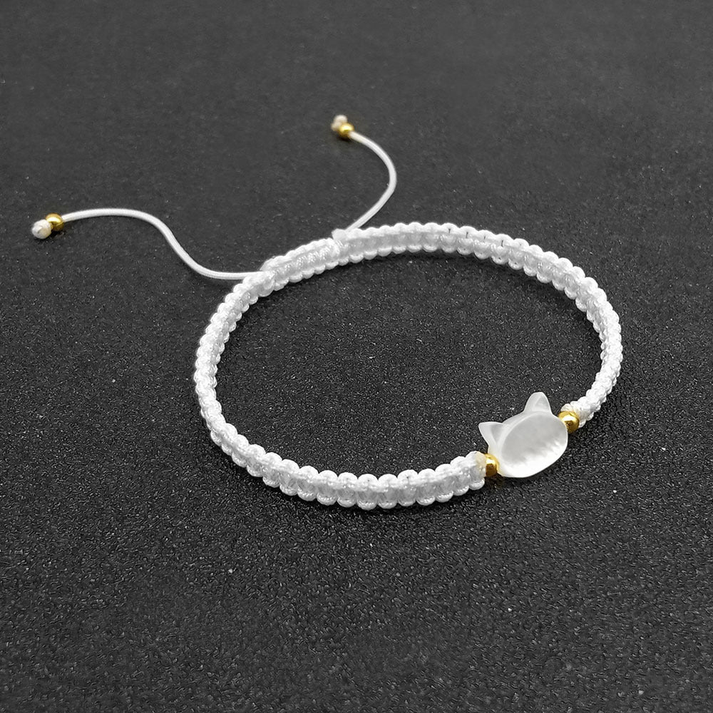 Interesting Design Female Shell Black Cat Hand Woven Hand Rope Bracelet