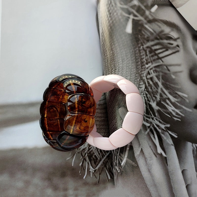 Pulsera Acrílica con Patrón de Cristal de Mármol para Hombres y Mujeres