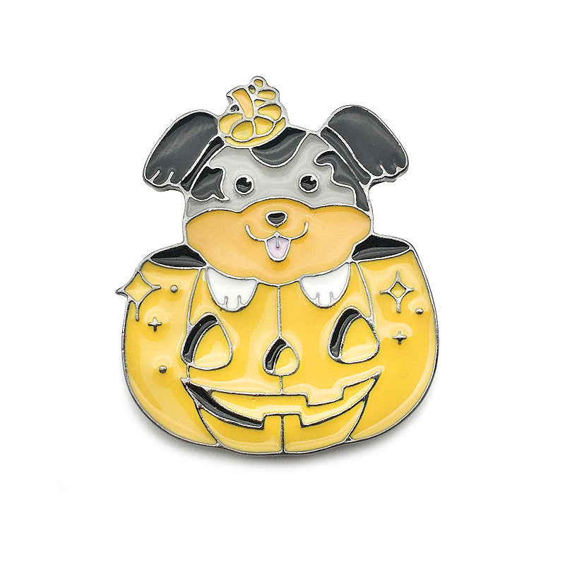 Serie de Broches de Halloween Perro Calabaza Drácula Pin Adorno