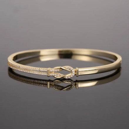 Pulsera de Moda Sencilla con Circonitas, Símbolo Infinito, Ocho Caracteres Anudados