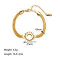 Mode-Armband für Damen, nicht verblassend, Sonne, hohl, Weizen, aus Titanstahl