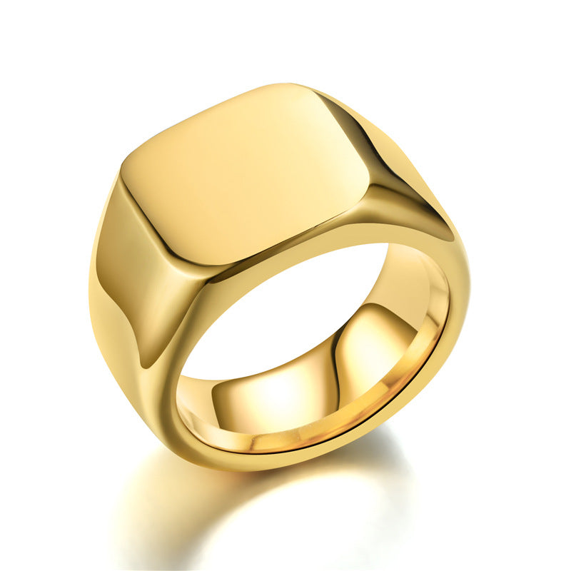 Vintage Edelstahl Glattgesicht-Ring Schmuck Party Geschenk