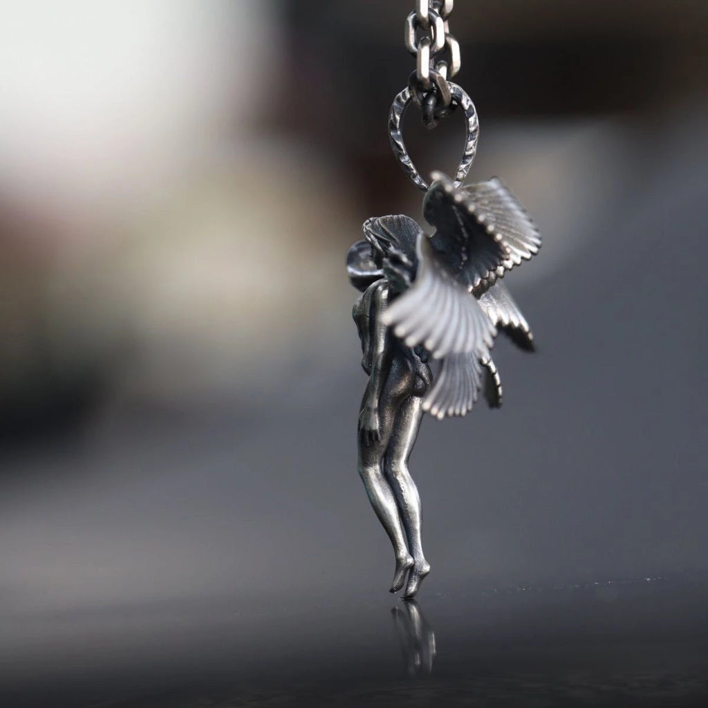 Six Winged Angel Pendant Necklace Sweaters For Men And Women