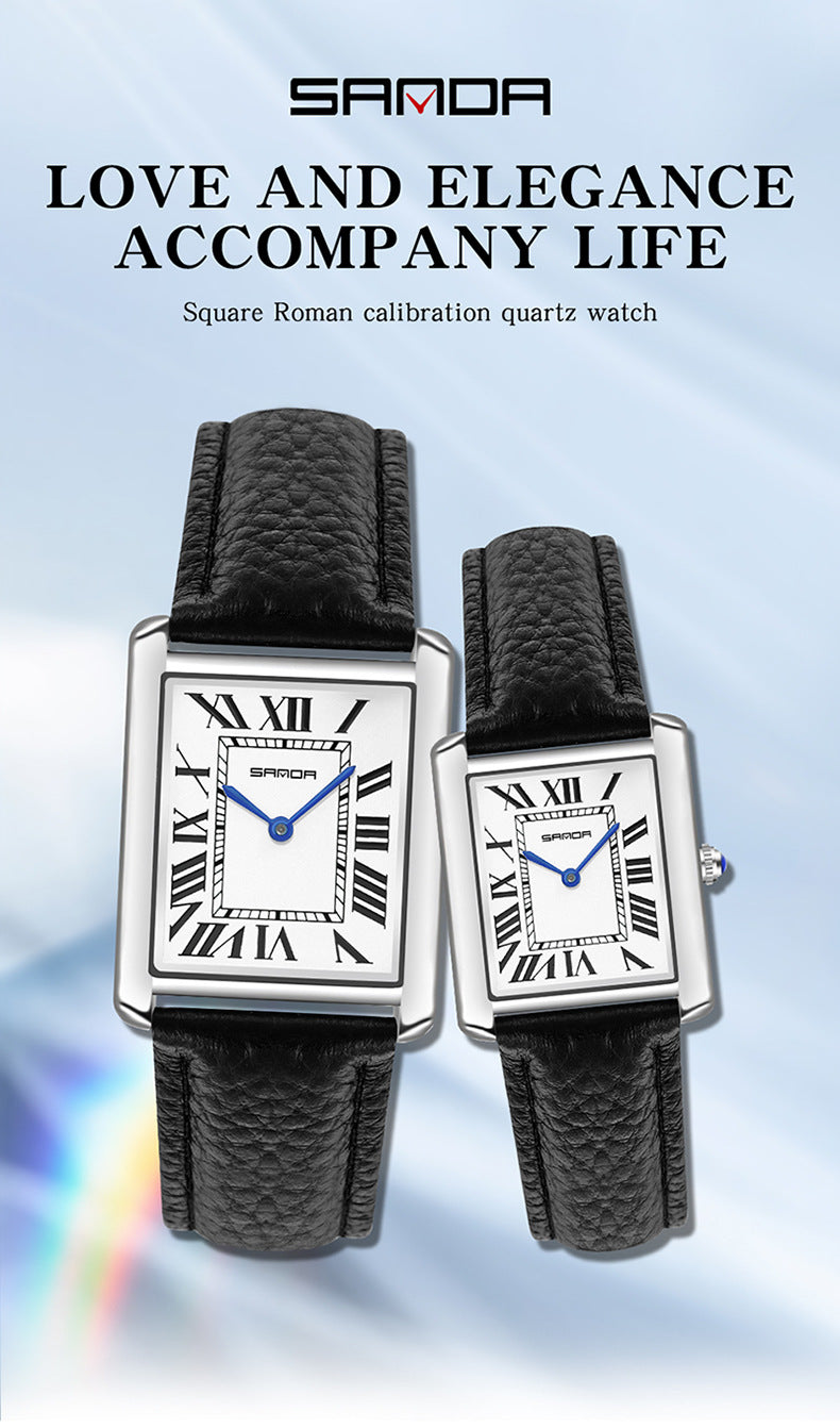 Römisches Zahlenpaar Mode Wasserdichte Uhr