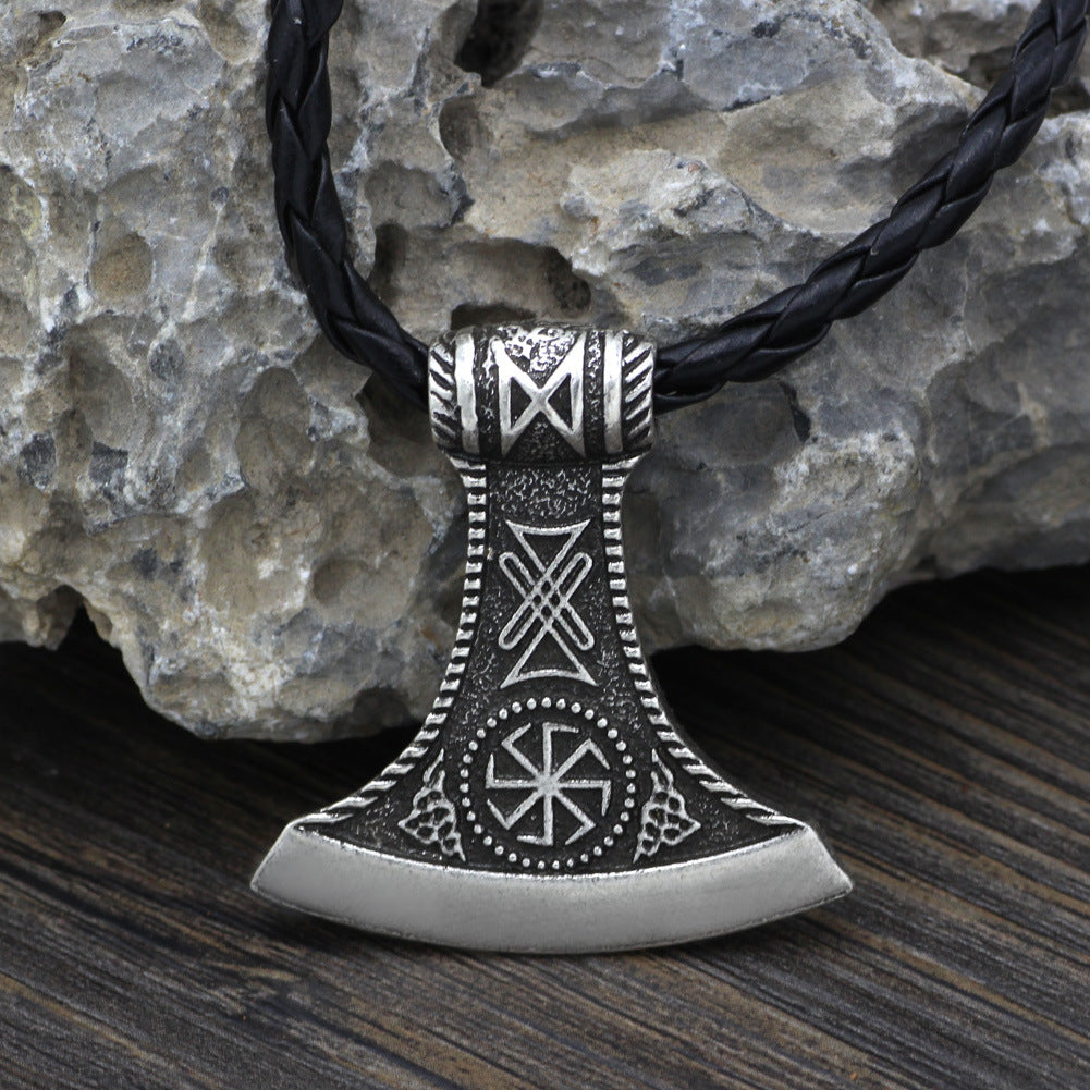 Nordische Wikinger-Symbol-Axt-Anhänger-Halskette Herren