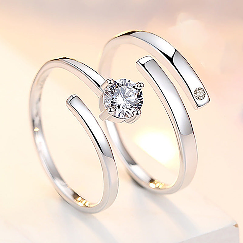 Anillos de apertura Simulación de boda Anillo de diamante